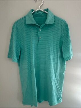Southern Tide Men's Polo in Teal Stripe M- bundle w other m golf shirts